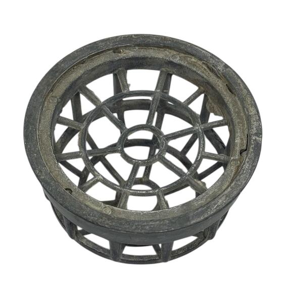 Vintage Gray Metal Flower Frog 3 1/2” Cage Design - Picture 6 of 10